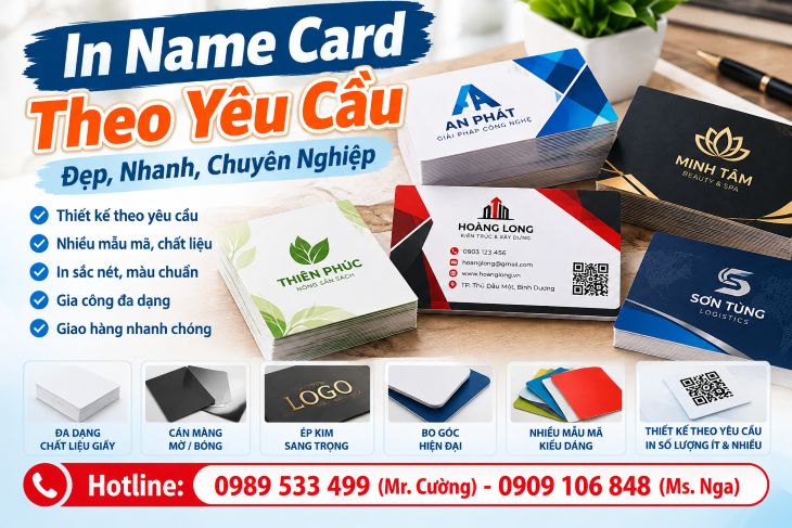  In Name Card Theo Yêu Cầu – Đẹp, Nhanh, Chuyên Nghiệp