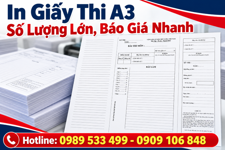  In Giấy Thi A3 Số Lượng Lớn, Báo Giá Nhanh