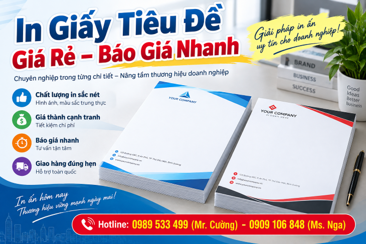  In Giấy Tiêu Đề, In Leter Head Giá Rẻ – Báo Giá Nhanh