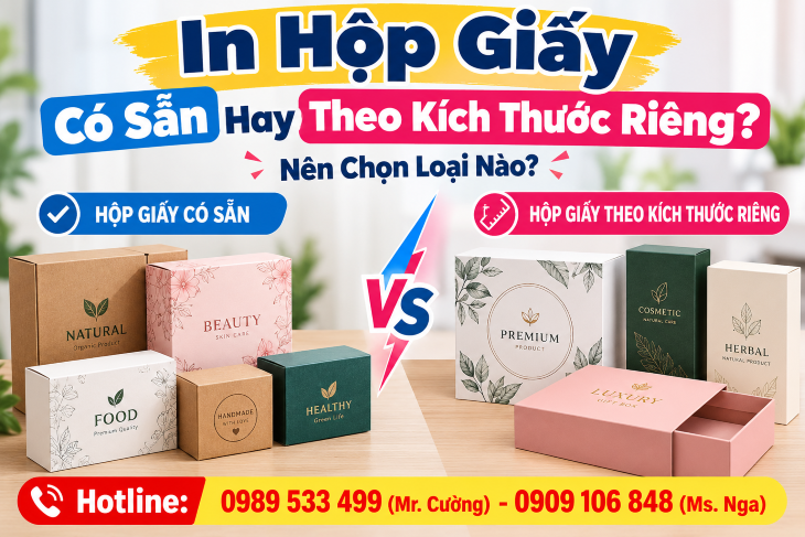  In Hộp Giấy Có Sẵn Hay Theo Kích Thước Riêng? Nên Chọn Loại Nào?