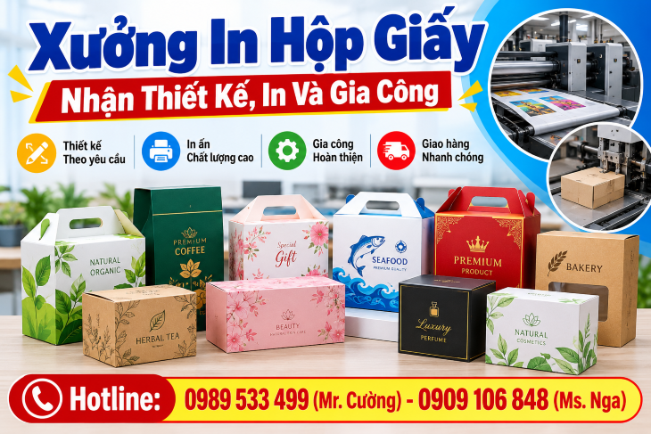  Xưởng In Hộp Giấy – Nhận Thiết Kế, In Và Gia Công