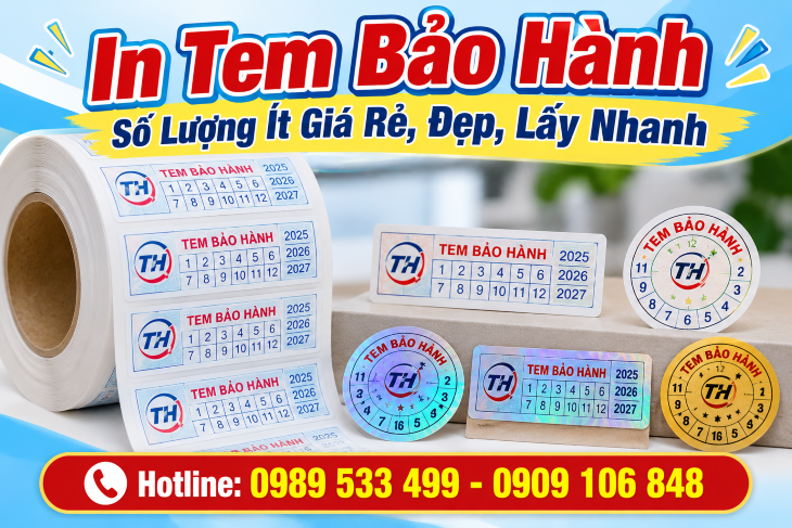 In Tem Bảo Hành Số Lượng Ít Giá Rẻ, Đẹp, Lấy Nhanh