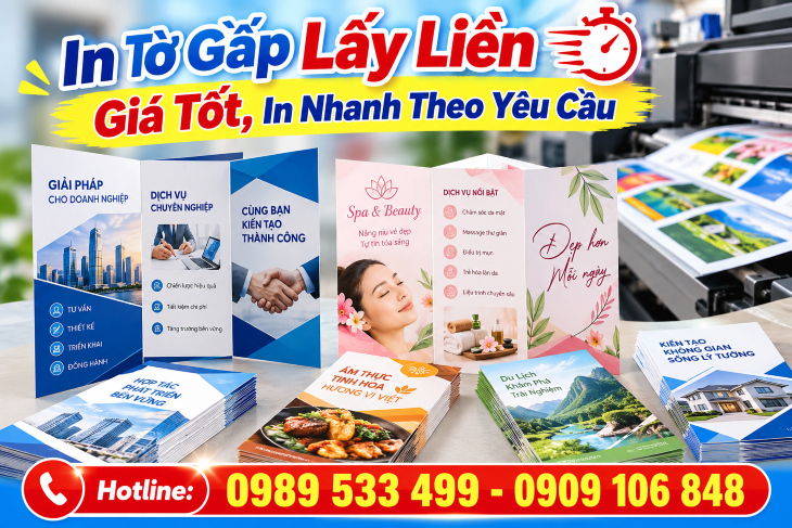 In Tờ Gấp Lấy Liền Giá Tốt, In Nhanh Theo Yêu Cầu