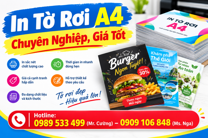  In Tờ Rơi A4 Chuyên Nghiệp, Giá Tốt