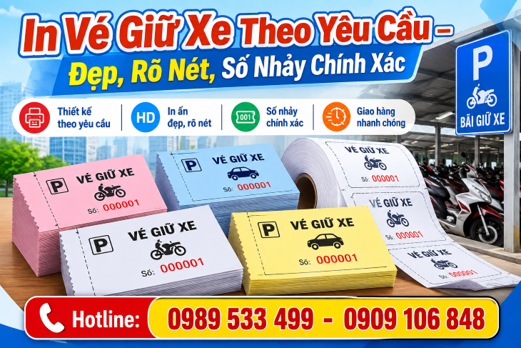  In Vé Giữ Xe Theo Yêu Cầu – Đẹp, Rõ Nét, Số Nhảy Chính Xác